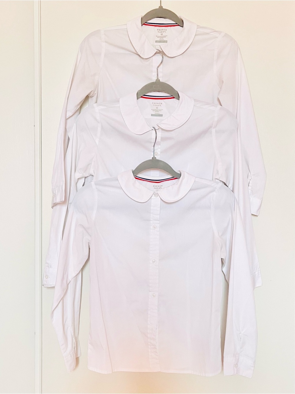 Bundle of 3 French Toast Girls Peter Pan Collar School Uniform Blouses - Size 12